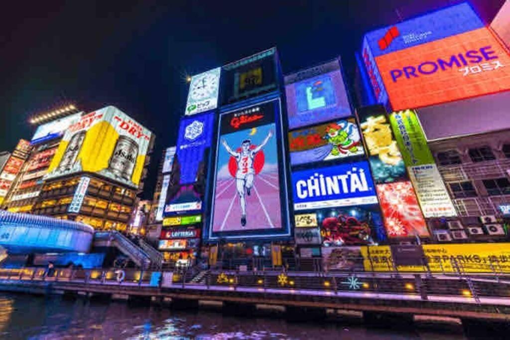 ー 8Greige ー 2Min Dotonbori Namba Kuromon Osaka Usj Wifi Unlimited Lägenhet Exteriör bild